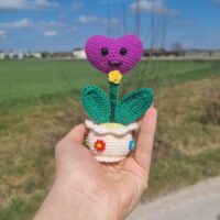 Kleine Herzblume im T&ouml;pfchen (lila)